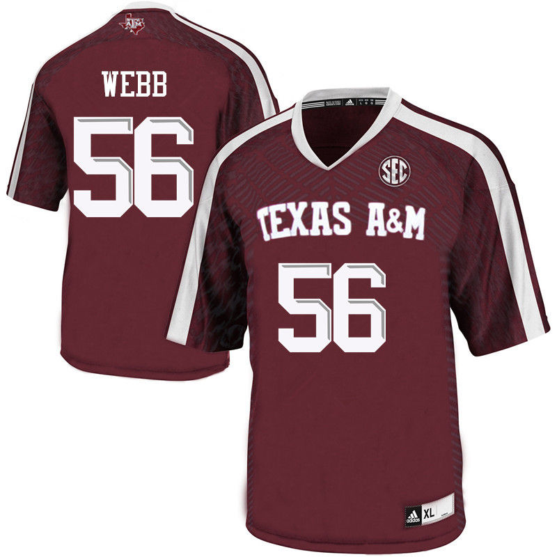 Men #56 Richmond Webb Texas A&M Aggies College Football Jerseys-Maroon